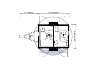 Plattegrond van de toiletwagen DL111