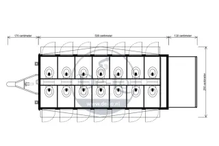 Plattegrond van de toiletwagen DL1400