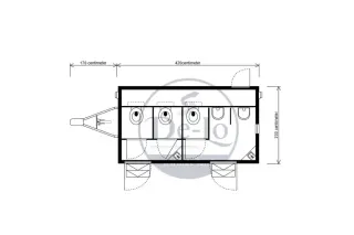 Plattegrond van de toiletwagen DL212