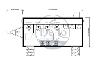 Plattegrond van de toiletwagen DL313