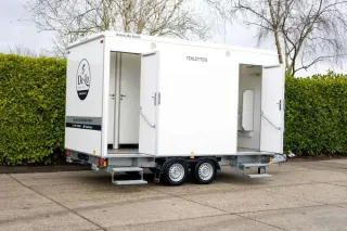 Vacuüm toiletwagen DL212 met open deuren, geschikt voor evenementen zonder riool