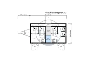 Plattegrond van de vacuüm toiletwagen DL212